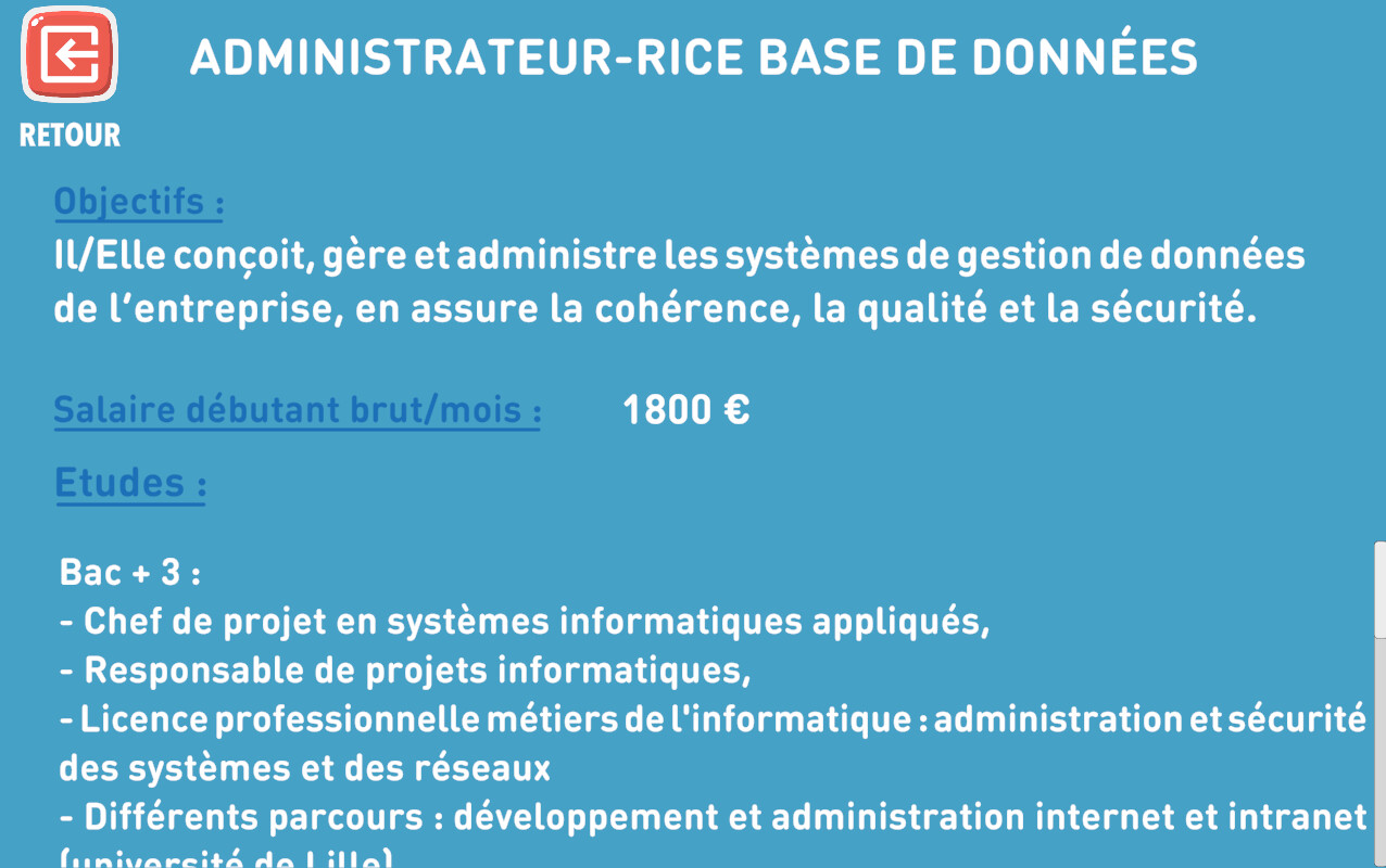 Informations salaires et études